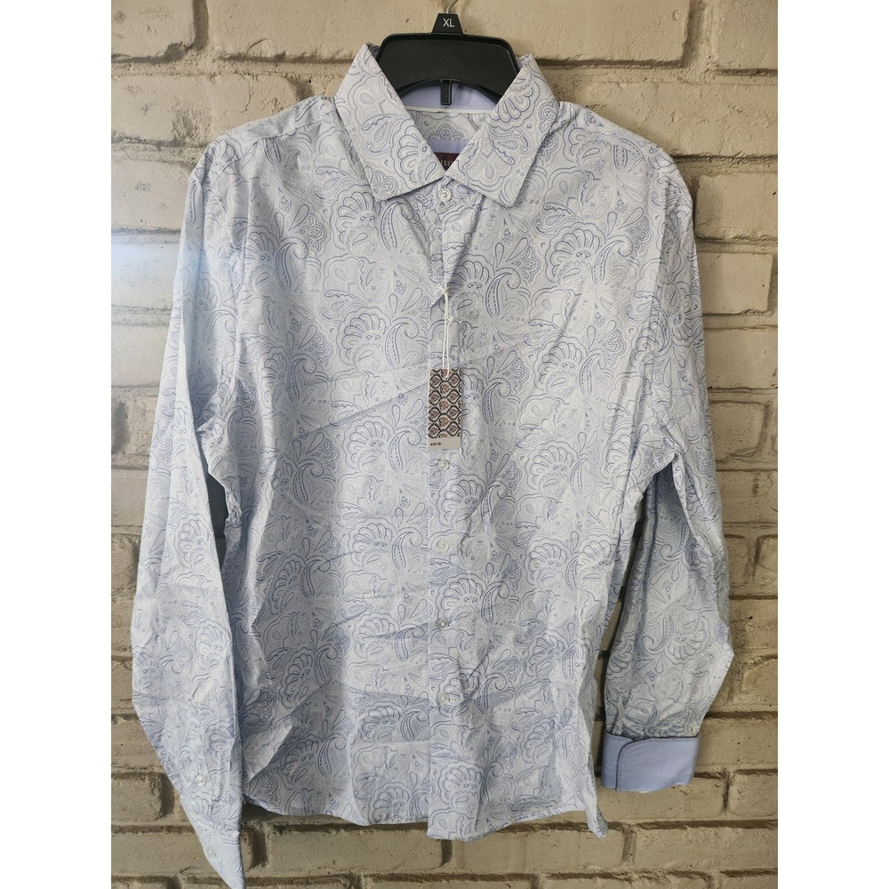 Consequence Mens Long Sleeve Paisley Button Down Shirt